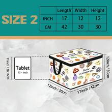 Nurse, Hair Stylist Accessories, Gingerbread Man Cartoon Print Foldable Storage Box, Zippered Handheld Storage Bin, Upgraded Fabric Large Capacity Storage Box, Suitable For Wardrobe, Dorm, Underbed Storage, Organizes Clothes, Bedding, Toys, Miscellaneous Items, Home Moving Organization Storage Box - Multi-color - View 15