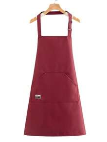 1Pc Waterproof Kitchen Apron Multi Functional Pockets Adjustable Neck Strap Oil Proof Wear Resistant Cooking Apron For Kitchen Cafe BBQ Outdoor Woodworking - Multicolor - View 13