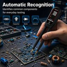 Smart Tweezer SMD Component Tester With Auto Identification, LCD Display, Data Hold, Type-C Charging, Gold-Plated Test Tips For Resistor, Capacitor, Diode And Inductor Testing - Multicolor - View 6