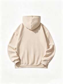 Sudadera con capucha Hombre Oversize hombros caídos estampado texto Los Angeles manuscrito número 23 grande bolsillo canguro estilo deportivo retro casual juvenil diario - Albaricoque - Ver 4