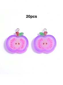 20pcs Acrylic Colorful Faux Fruit Slices Star Apple Apple Charms, Jewelry Accessories DIY Phone Chain Keychain Pendant - 20pcs - View 18