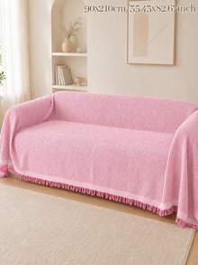 1pc Customized Name Embroidered Pink Tone Knitted Throw Blanket, Decorative Wearable Coverlet With Tassel Trim, Personalized Embroidery Details, 3 Sizes Available, Holiday Gift, Suitable For Sofa, Bed And Home Indoor Leisure Scenes - Multicolor - View 11