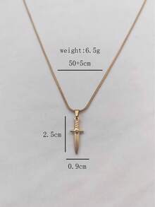 1pc Vintage Stainless Steel Classic Minimalist Polished Pirate Pendant Necklace, Unisex, Suitable For Daily Wear, Holiday Wear, Niche Luxury, Gift - Yellow Gold - View 10