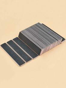 5pcs Professional Reusable 100/180 Grit Double-Sided Washable Nail Files, Manicure Tools For Gel Extension And Acrylic Nails, Suitable For Home And Salon Use - Black - View 4