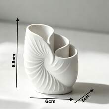 3D Printed Seashell Spiral Toothbrush Holder, 3-Compartment Toothbrush And Toothpaste Storage Rack, Bathroom Countertop Organizer For Toothbrush, Toothpaste, Shaving Razor - Multicolor - View 8