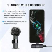 Mikrofon Lavalier Nirkabel Profesional, Kompatibel dengan Smartphone, Pasang dan Mainkan, Cocok untuk Perekaman Video, Pengajaran, Wawancara, Podcast, Mikrofon Perekam Kondensor Omnidirectional Nirkabel, Cocok untuk Vlog - View 3
