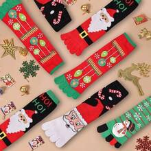1 Pair Funny Christmas Creative Socks, Santa Claus Snowman Split Toe Socks, Women's Christmas Gift - Multicolor - View 5