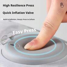 1/2pcs Inflatable Travel Footrest Pillow, Adjustable Height, Airplane Footrest, Under Seat Leg Rest, Suitable For Office, Car, Train, Home - Grey + Storage Bag - View 3