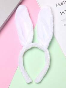 Fluffy Rabbit Ear 3D Plush Halloween/Christmas Holiday Costume Headband - Multicolor - View 10