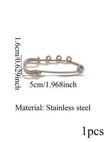 1/5pcs 18K Gold Plated Stainless Steel Fashion Safety Pin Decorative Brooch, Waterproof And Fade-Resistant, DIY Jewelry Making Supplier - Pin - View 9