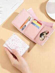Cartoon Lucky Cat Short Wallet, Korean Style Student Minimalist Wallet, Women's Bag, Lucky Cat Three-Fold Small Purse, Animal Lover, Multi-Functional Bag - Multicolor - View 3