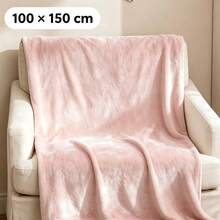 1pc All Season Polyester Warm Nap Blanket - Vibrant Solid Color, Machine Washable, Suitable For Home, Office Or Car Decor, Office Decor Blanket | Machine Washable Blanket, Home Blanket - Pink - View 12