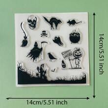Halloween Spider Web Cat Witch Owl Pumpkin Clear Silicone Stamp,Vintage Gothic Reusable Transparent Seal For Scrapbooking Journal Card Making DIY Craft Decor Stamp - WS-2 - View 10
