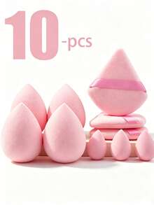 10pcs/1pc Makeup Sponge Set, Velvet Powder Puff, Concealer Sponge, Makeup Powder Puff, Makeup Sponge, Makeup Tools, Mixed Beauty Sponges Help Perfect Application Of Liquid, Cream And Foundation, Multi-Color Makeup Sponges, Latex-Free Dry/Wet Dual-Use Foundation Cream For Face Concealer Makeup, Velvet Triangle Powder Puff, Beauty Sponge, Makeup Sponge, Makeup Powder Puff - Multicolor - View 10