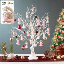 12/1pc 2D Flat Random Christmas Angel Guardian Pendant, Premium Wooden Christmas Tree Hanging Decoration, Holiday Decor > Holiday Hanging Decor > Holiday Pendant, Hanging Decoration/Home, Classroom, Office Party Birthday Gift - Holiday Gift, Christmas Decoration, Christmas Exclusive Gift - A - View 9