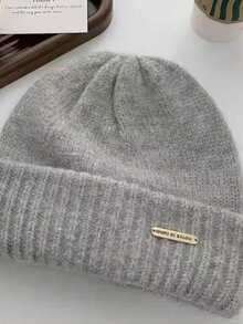 1pc Women's Plus Size Knitted Beanie, New Autumn/Winter Style, Versatile Thick Warm, Face-Flattering Ear-Protective Headwrap Beanie - Multicolor - View 4