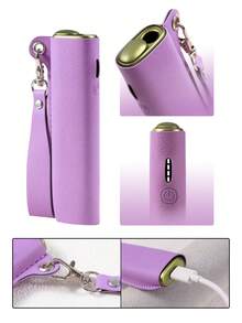 BLBLBL 1PC Multi-Color Portable Keychain Lanyard Anti-Scratch Electronic Cigarette Protective Case FOR IQOS ILUMA I ONE, PU Leather Material Comfortable Touch Shock-Absorbing Anti-Scratch, Suitable For Daily Use - PU Leather Style - View 3