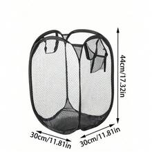 2/1pc Large Capacity Pop-Up Laundry Hamper With Handles – Foldable Mesh Laundry Basket For Dirty Clothes Storage - Multicolor - View 5