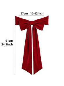 1pc/2pcs/4pcs Large Bow Chair Back Decor Ribbon, Elastic Stretchable Chair Back Ribbon, Wedding Banquet Restaurant Chair Bow Decoration, Christmas Holiday Party Home Kitchen Dining Room Chair Decor Accessories - Multicolor - View 7