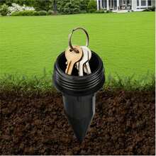 2pcs Realistic Key Hidden Sprinkler, Waterproof Key Box, Suitable For Outdoor Garden Patio, Easy To Insert, Underground Style - Black - View 4