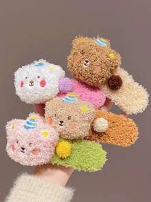 Fuzzy Autumn/Winter Plush Cute Academy Style Lolita Versatile Bear Duck Bill Large Hair Clip - Multicolor - View 15