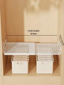 Carbon Steel Expandable Storage Rack, Space-Saving Stackable Metal Organizer, Adjustable Design, Suitable For Kitchen, Bedroom, Desk, Shoe Cabinet, Bookshelf, Wardrobe, Multi-Functional Storage Organizer, Compatible With Various Storage Systems - Multicolor - View 8