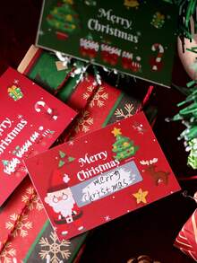 10/20pcs Christmas Scratch-Off Cards - Red & Green Holiday Gift Cards, Merry Christmas Design, Suitable For Parties, Events, DIY Rewards, Christmas And Snowflake Decor - View 4