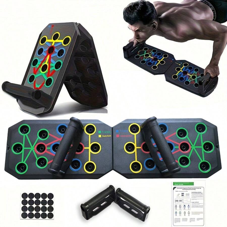 Portable Multi-Function Folding Fitness Board, Suitable For Chest, Abs, Arms And Back Muscle Training, Home Fitness Equipment, Ideal For Sports Enthusiasts And Professional Athletes - Push-up Version Basic Style - View 1