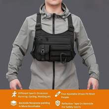 Tas Dada Rompi Ringan Pria Warna Hitam dengan Tali Bahu yang Dapat Disesuaikan dan Banyak Saku, Cocok untuk Lari, Mendaki, Olahraga dan Latihan, Perlengkapan Ekspansi Ransel Pelindung Petualangan Bertahan Hidup di Luar Ruangan - MultiWarna - View 11
