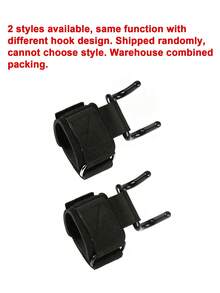 2pcs Adjustable Weightlifting Wrist Straps With Hooks, Reinforced Nylon Black Fitness Wrist Support Bands, Pull-Up Strength Training Wrist Wraps, Gym Equipment Training Protective Gear - A - View 10
