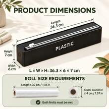 Dao cắt màng bọc thực phẩm và hộp đựng nhà bếp với lưỡi trượt mượt mà, đế hút chân không chắc chắn, gắn tủ lạnh bằng nam châm và gắn tường bằng keo dán, cắt tiện lợi bằng một tay cho màng bọc nhựa, giấy nhôm, giấy sáp và giấy nướng, dụng cụ gia đình - Xem 8