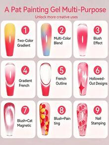 UR SUGAR 16 Colors/1 Group Nude Color Pat Painting Gel For Gradient Stamping Drawing & Pattern UV/LED Soak Off Manicure - Multicolor - View 9