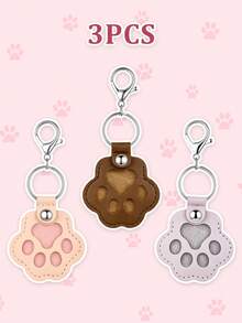 Cute Paw-Shaped PU Leather Pet Hair Storage Keychain, Multi-Purpose Bag Charm Phone Pendant, Warm Memorial Gift For Pet Owners - Multicolor - View 8
