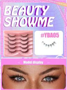 5 Pairs False Eyelash Set Suitable For Daily Wear - Cross Style - View 7