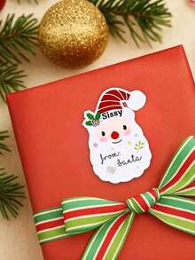 Personalized Christmas Gift Tag Stickers, Custom Name To/From Labels, Santa Claus Xmas Stickers For Gift Wrapping, Self-Adhesive Holiday Present Tags For Gift Boxes, Bags, Envelopes, Party Favors & Christmas Gifts - Multicolor - View 6