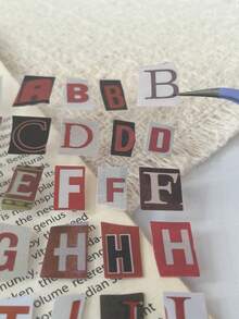 2pcs Vintage INS English Alphabet Sticker Book, Artistic Versatile Scene DIY Decor, Journal Background Decoration Stickers, Decals, Scrapbook Supplies, School Office Stationery - Rectangle - View 10