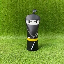 武士圖案黑白高爾夫球桿頭套,提供保護與風格,1號木桿 3/5號木桿 UT木桿桿身保護套,耐用設計適用於所有類型高爾夫球桿,高爾夫愛好者的必備配件 - 黑色 - 查看 12