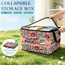 Medical First Aid Box Dinosaur World Travel Print Foldable Storage Box, Zippered Hand-Carry Storage Bin, Upgraded Fabric Large Capacity Organizer, Suitable For Closet, Dorm, Underbed Storage, Organizing Clothes, Bedding, Toys, Miscellaneous Items, Home Moving Organization Storage Box - Multi-color - View 8