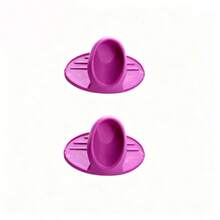 2pcs Silicone Anti-Scald Finger Grips, Heat-Resistant Mini Pot Holders, Non-Slip Oven Mitts, Kitchen Baking Cooking Microwave Tools - Multicolor - View 10