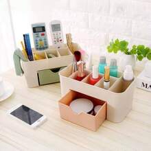 1pc Multi-Functional Desktop Organizer Storage Box, Vanity Makeup Drawer Storage Box, Office Storage Rack - Multicolor - View 3