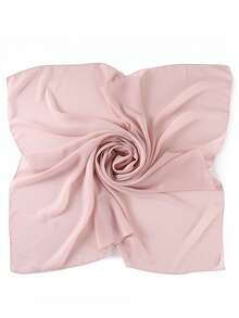 1 buah Syal Persegi Ukuran Besar Hijab Muslimah Warna Polos Bahan Chiffon - MultiWarna - View 11