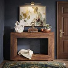 Mesa recibidor de Entrada Mueble, con 120cm de Largo 30cm de Ancho, credenza recibidor, Mesa Consola de Entrada, Pasillo, para Sala de Estar o buffets, Consola detrás del sofá. - Marrón rústico - Ver 5