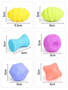 Infant & Toddler Bath Water Play Multi-Texture Enamel Massage Ball Sound-Making Hand-Grip Toy Holiday Gift - Multicolor - View 11