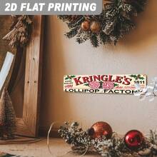 1pc 2D Flat Metal Sign, Featuring Klinger Candy Factory, Displaying Hand-Rolled Peppermint Candy. This Vintage Holiday Decor Is Perfect For Your Kitchen Or Home Bar, An Ideal Choice For Christmas Themed Decoration (Random Style) - A - View 5