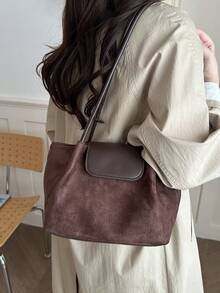 Women's Shoulder Bag, Commuter Versatile Bucket Bag, Underarm Bag - Coffee - View 4