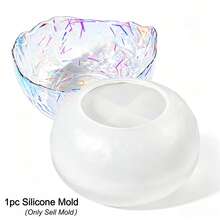 1pc Asymmetrical Bowl Silicone Mold, Resin Casting Mold, Suitable For DIY Making Asymmetrical Resin Bowls, Plaster Bowls, Storage Bowls, Candle Bowls, Etc., Suitable For Handicraft Enthusiasts, Soft And Easy To Demold, Reusable. - Mold - View 7