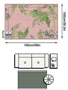 1 Buah Karpet Area Geometris Bunga Tanaman Tropis Warna Pink & Hijau, Bahan Kasmir Imitasi, Bentuk Persegi Panjang, Pola Gaya Pastoral Segar, Dapat Dicuci dengan Mesin, Cocok untuk Ruang Tamu, Kamar Tidur, Dekorasi Rumah Sehari-hari, Dekorasi Rumah Estetis - MultiWarna - View 17