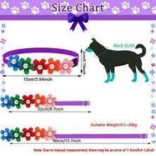 10Pcs Cute Flower Dog Tie, Adjustable Floral Neck Collar With Pearl Decor, Random Color Pet Grooming Accessory For Small Cats Dogs, Daily Party Photo Prop - Multicolor - View 3