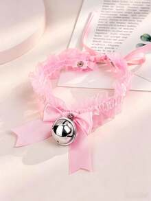 1 chiếc vòng cổ choker ren đính nơ và mặt chuông, vòng cổ trang trí cho nữ - Nhiều màu - Xem 11