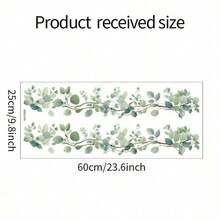 A Fresh Green Plant And Vine Wall Sticker, Stickers, Wall Decal, Vinyl Decal For Home Decorations, Spring Decoration Items Refresh Your Home, Festival Decoration Stickers Gifts Birthday Graduation Kitchen Decor - Multicolor - View 9